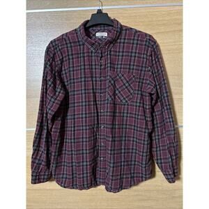 Magellan Outdoors Mens Sz 2XL Classic Fit Flannel Shirt Maroon & Blue Plaid